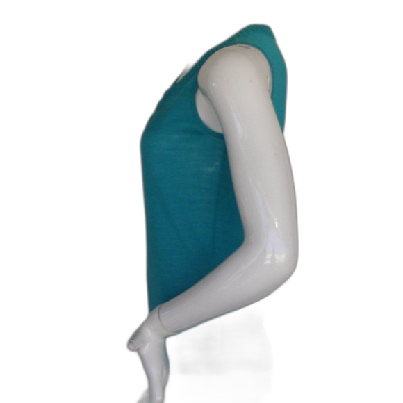 new CHICO'S Tank Top, 0/S, Knit, Cyan Trisha, Modest cut - Picture 7 of 11